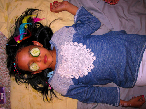 Relaxed With Some Refreshing Cucumber Slices Relaxed With Some Refreshing Cucumber Slices