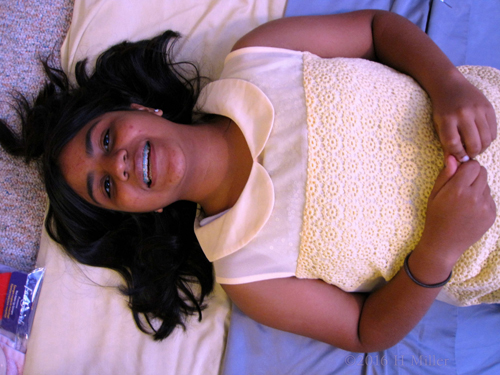 Smiling Before Her Girls Facial. Smiling Before Her Girls Facial.