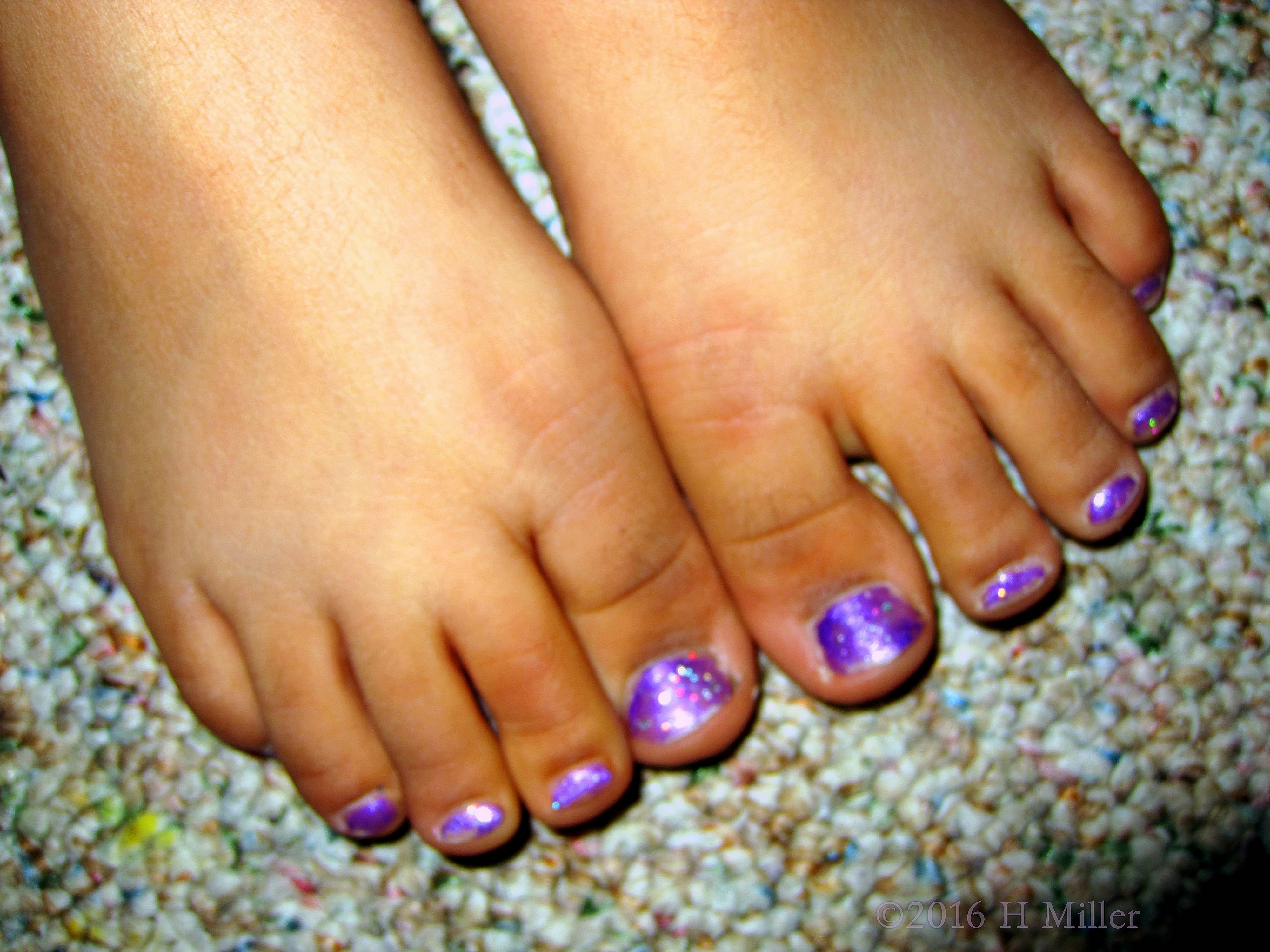 Sparkly Purple Kids Pedicure. Sparkly Purple Kids Pedicure.