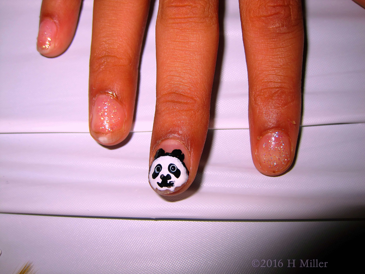 Cute Panda And Glitter Mini Mani 