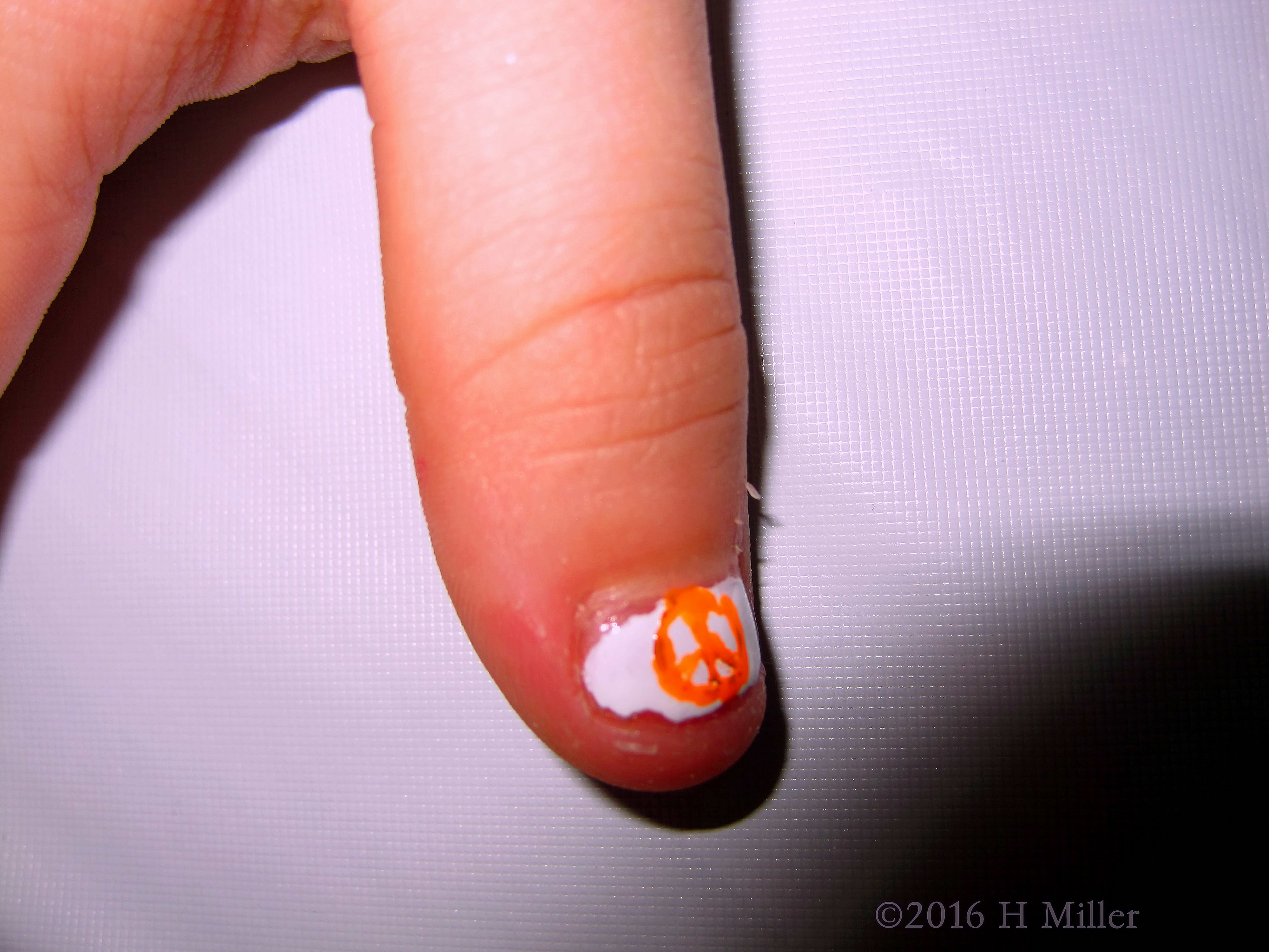 Orange Peace Sign Mini Manicure At The Kids Spa Orange Peace Sign Mini Manicure At The Kids Spa