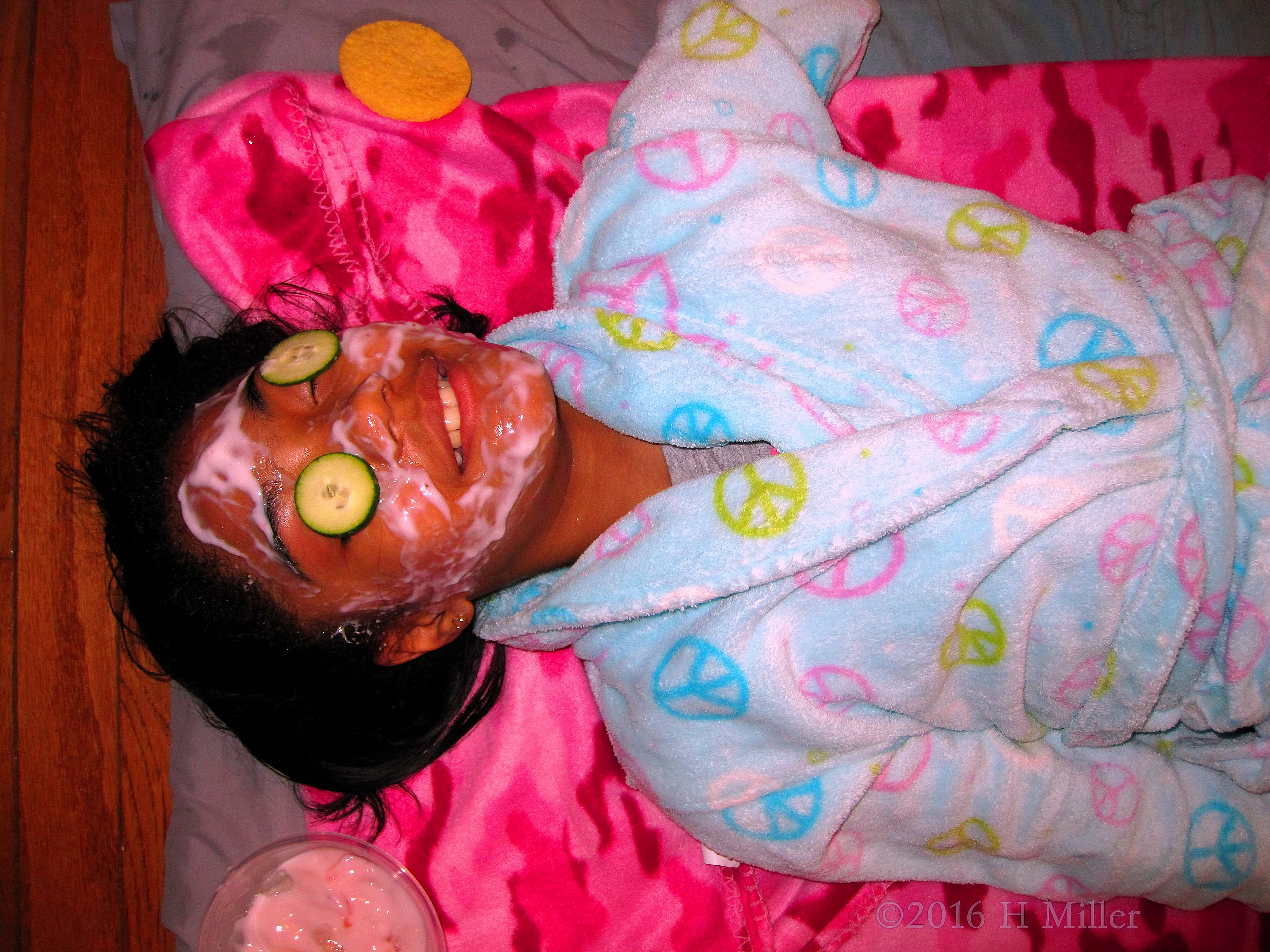 She's Having Fun During Her Facial. She's Having Fun During Her Facial.