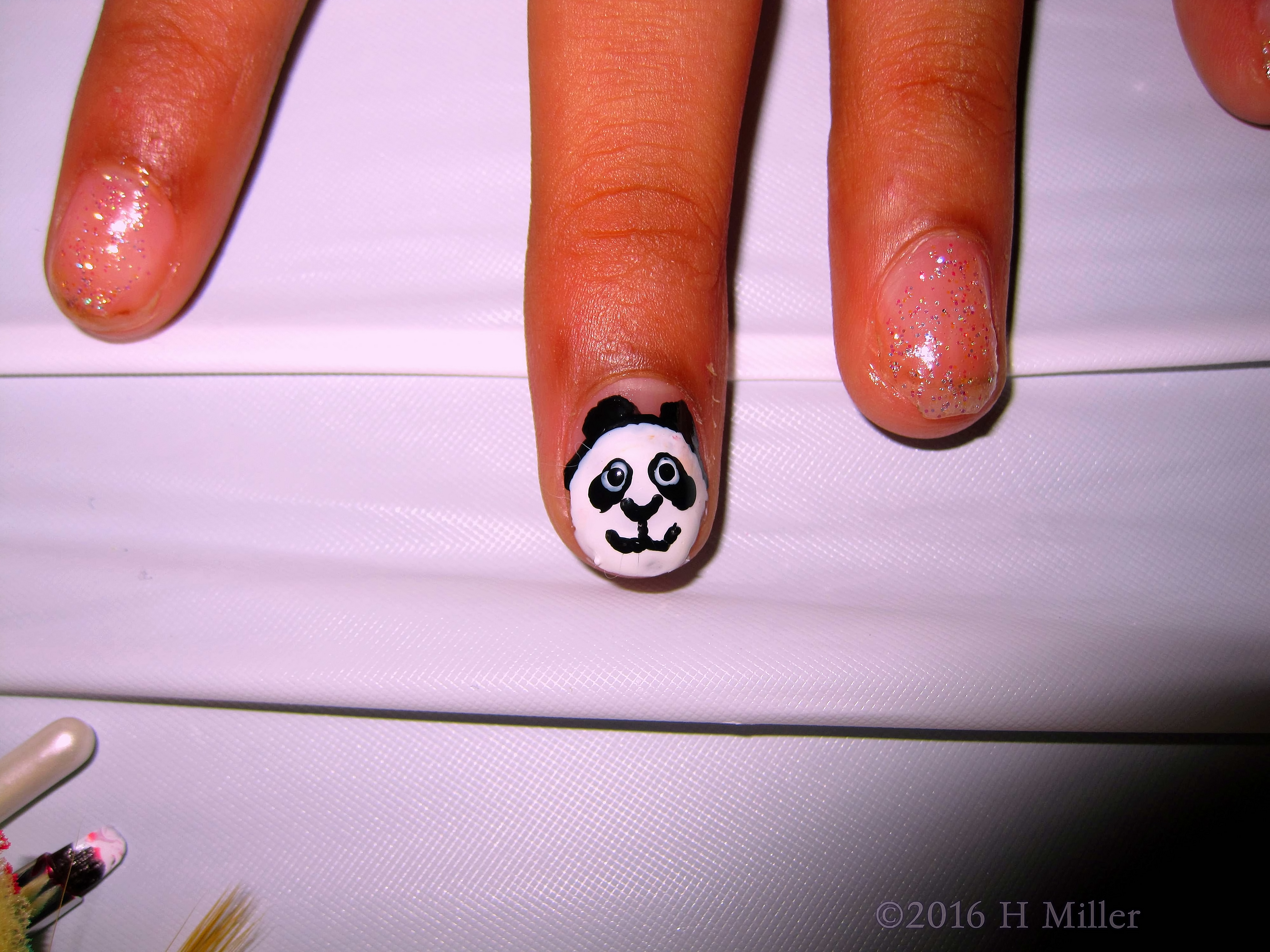She Has A Panda On Her Nail! She Has A Panda On Her Nail!