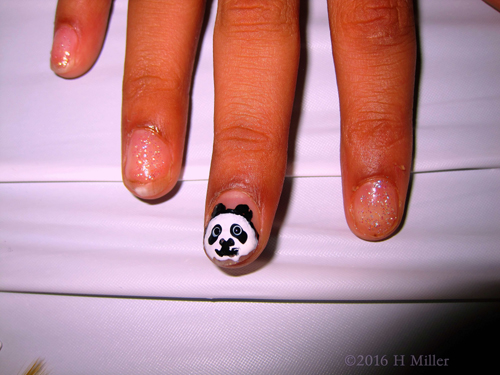 Cute Panda And Glitter Mini Mani