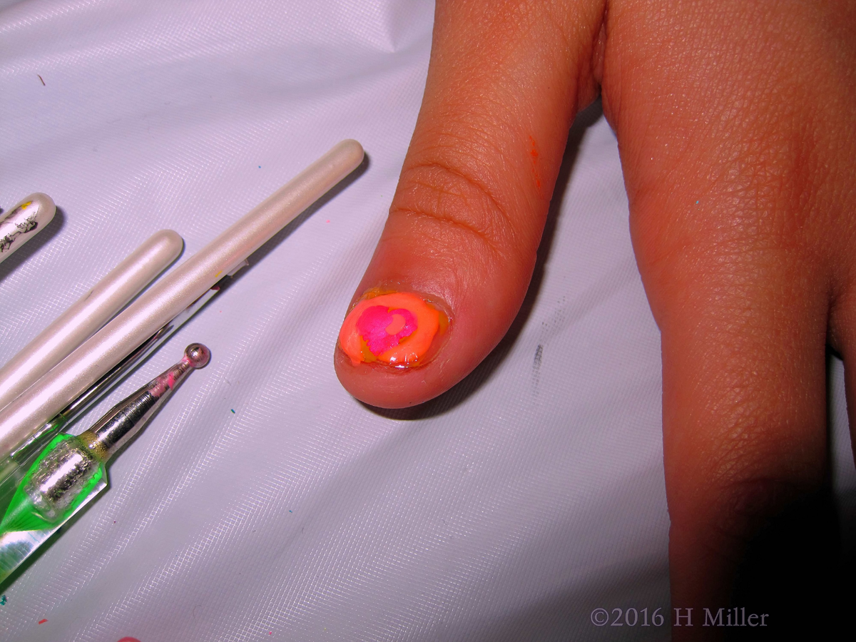 Adorable Pink And Orange Mini Manicure 
