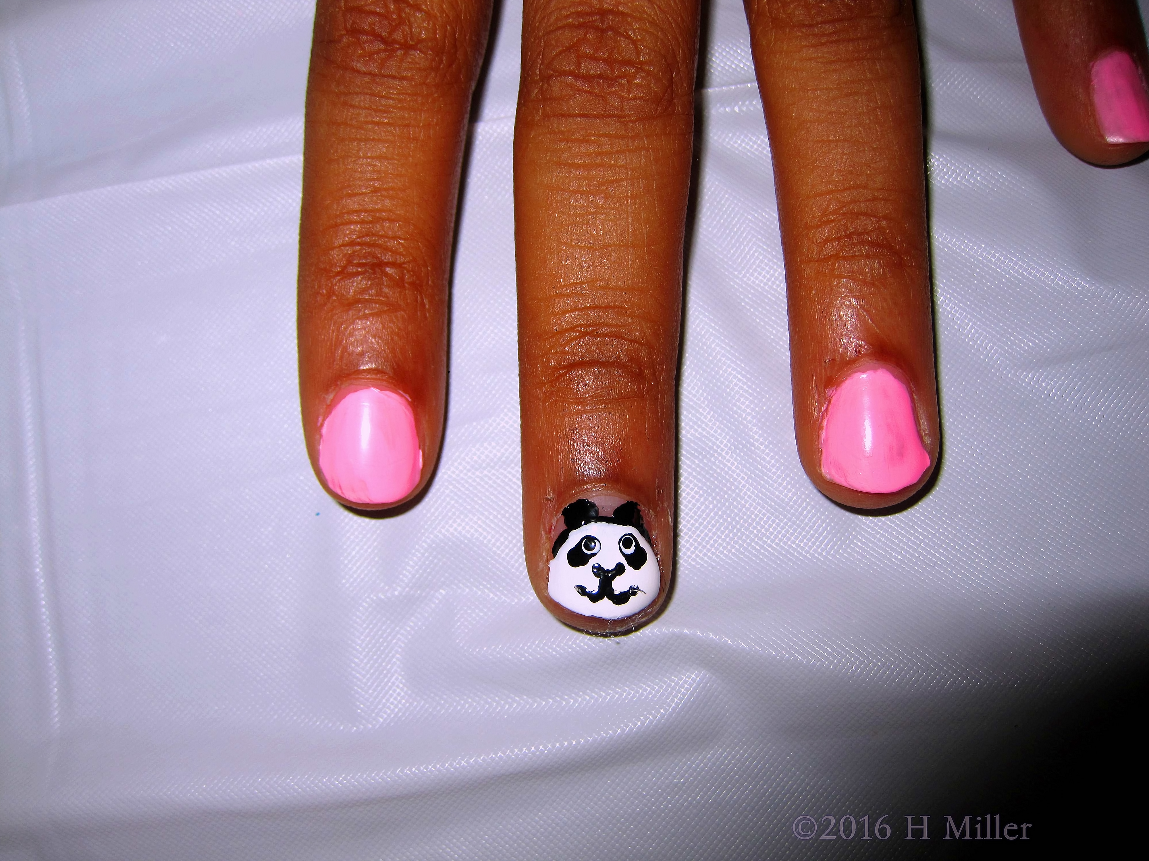 Super Cute Panda Manicure Art