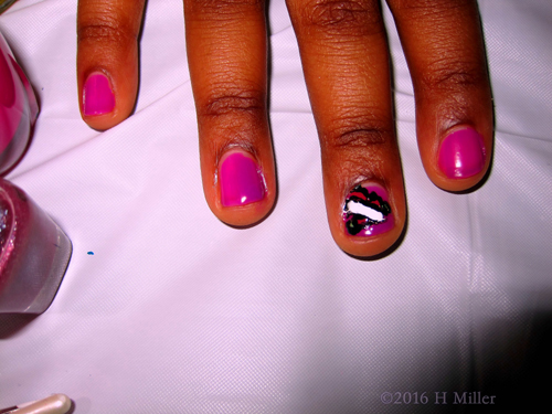 Black, White, And Pink Manicure Art