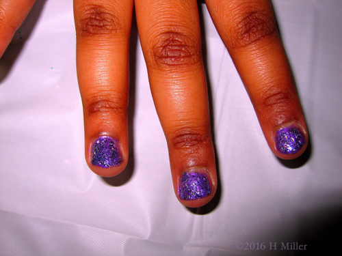 Purple Glittery Mini Mani