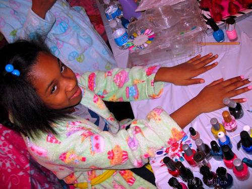 She's Excited About Her Mini Mani She's Excited About Her Mini Mani