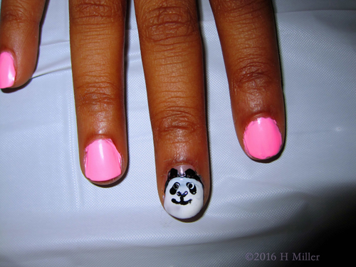 She Has A Panda On Her Nail