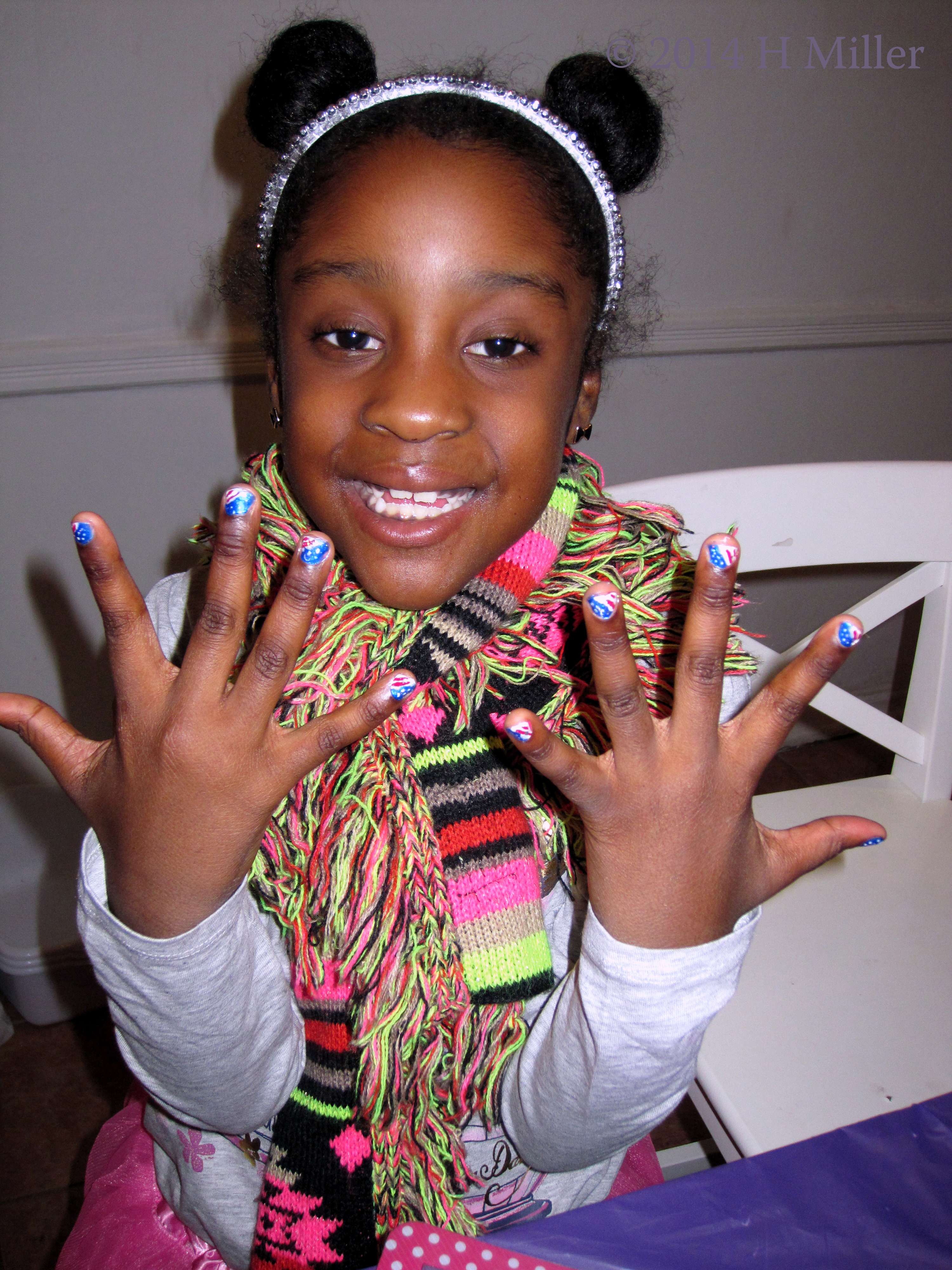 Kids Nail Art American Flags And A Smile!