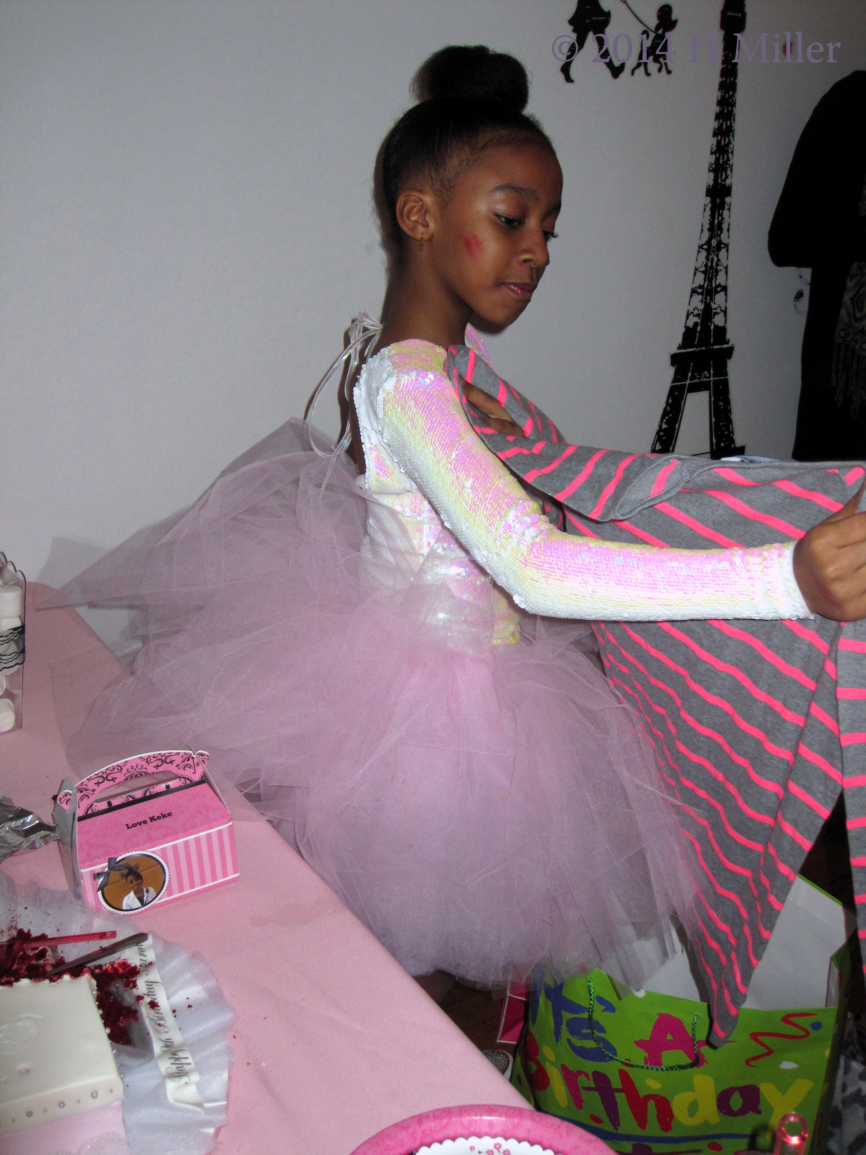 The Birthday Girl After The Spa Party With Lipstick On Her Cheek. The Birthday Girl After The Spa Party With Lipstick On Her Cheek.