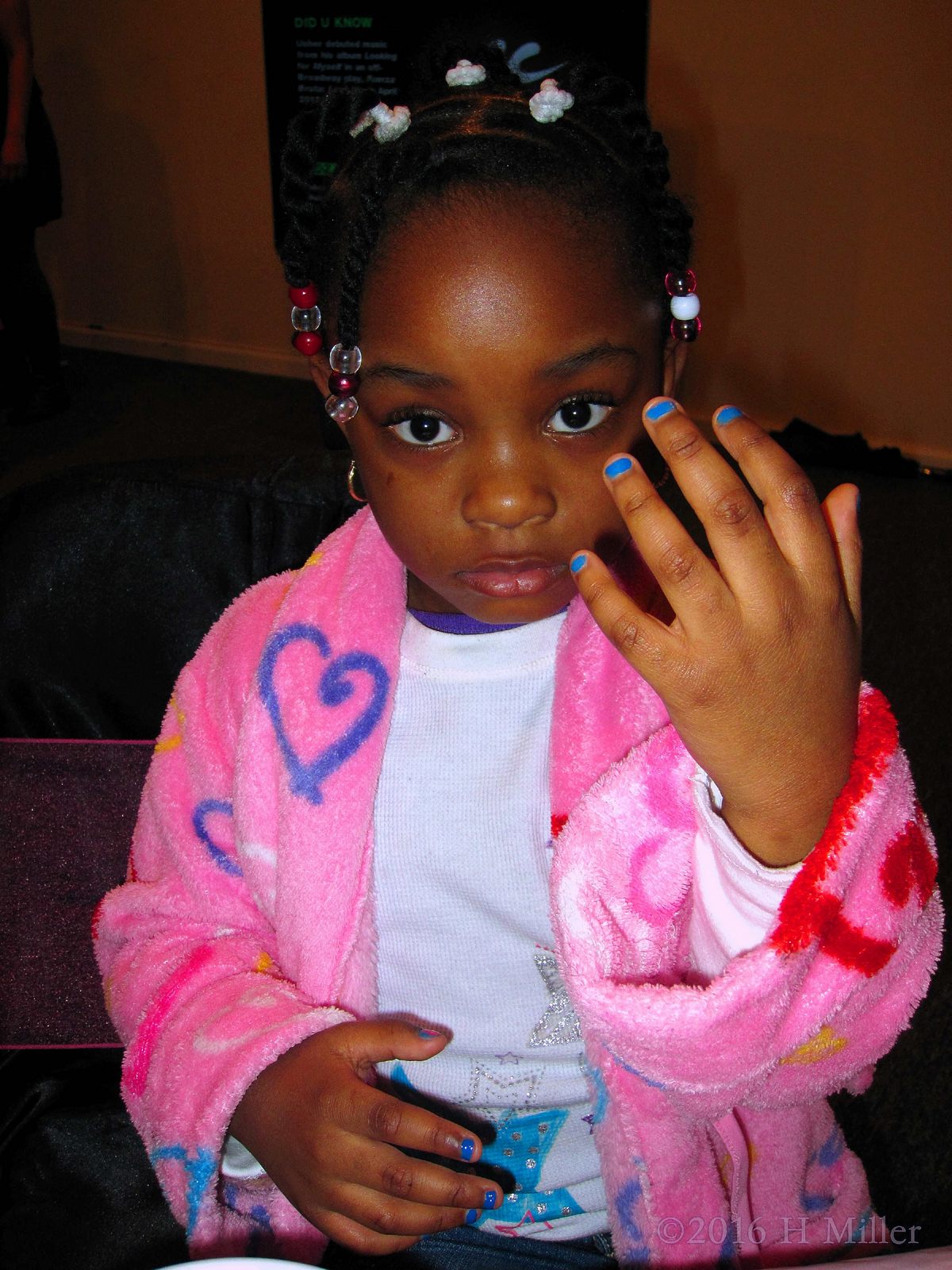 She Loves Her Blue Mini Manicure! 