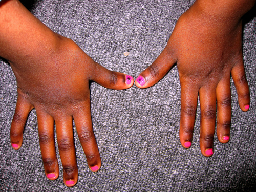 Cool Pink Flower Mini Manicure