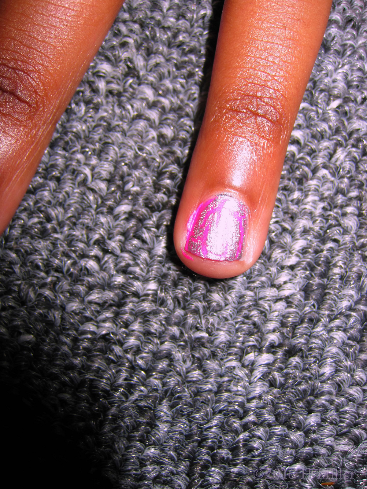 Sparkly Pink Manicure With Silver Shatter!
