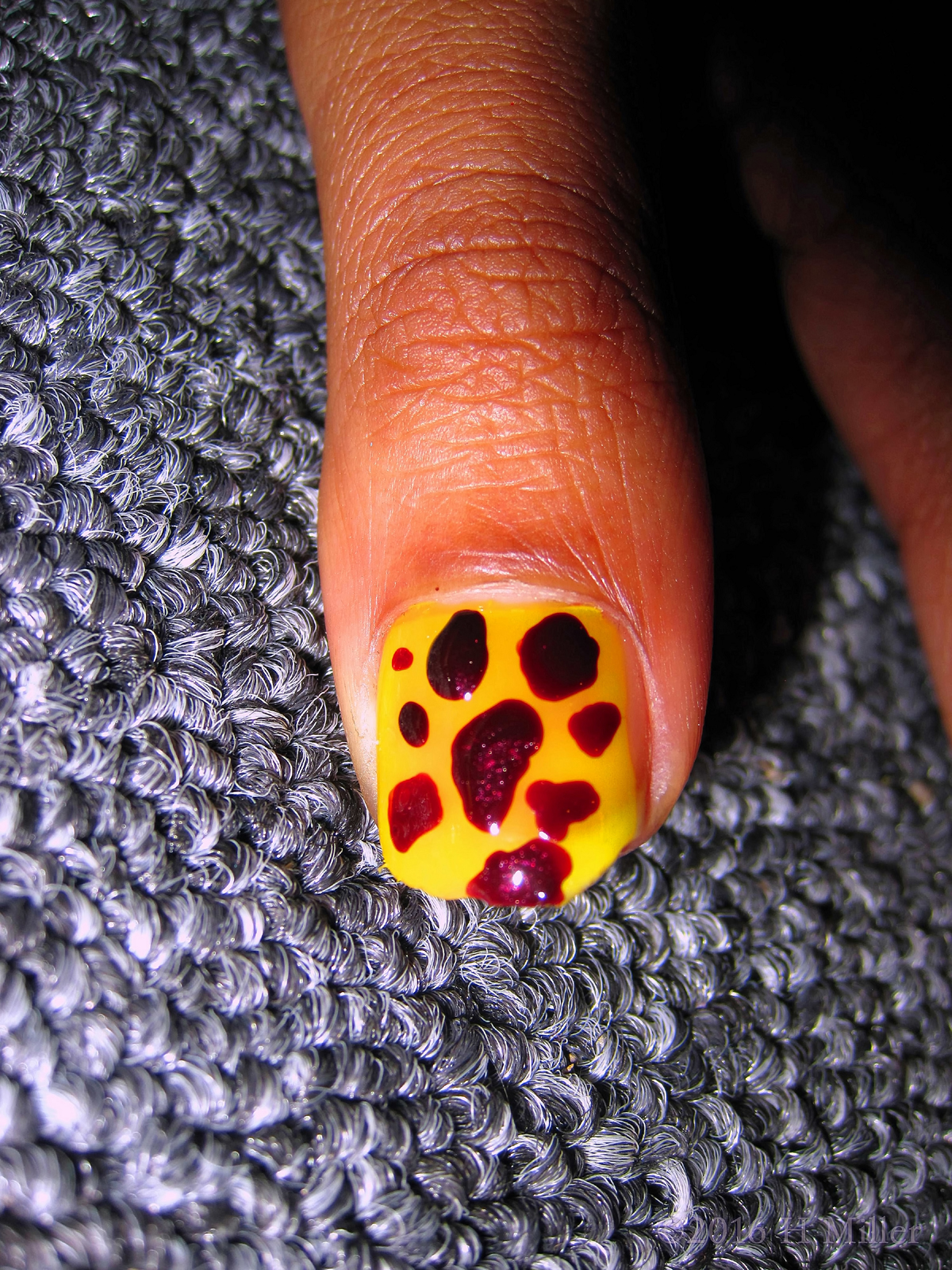 Yellow Leopard Print Mini Mani 