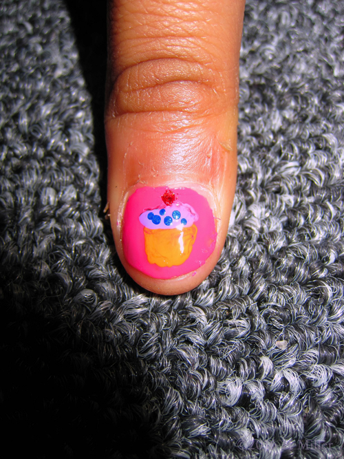 Cute Purple And Blue Cupcake Nail Art. Check Out The Sprinkles!