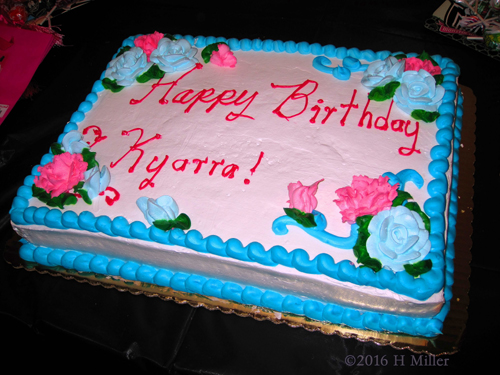 Floral Birthday Cake For Kyarra, With Awesome Roses!