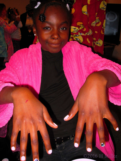 Looking Happy In Her New Mini Mani Looking Happy In Her New Mini Mani