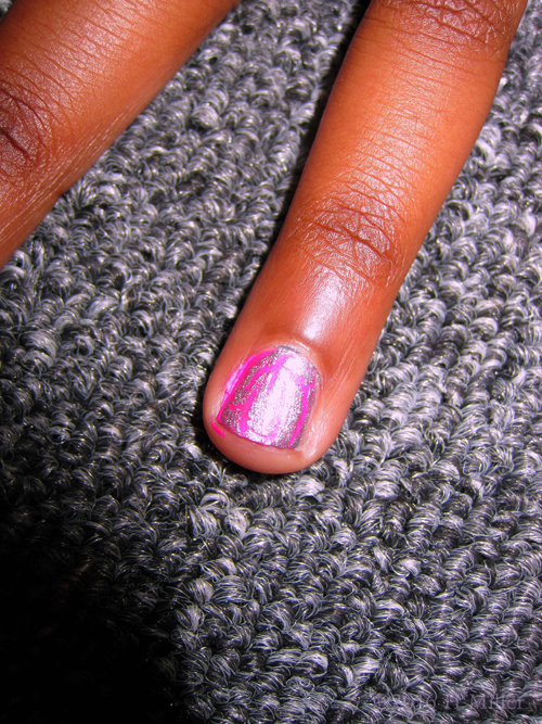 Super Cute Pink And Silver Nail Polish And Shatter