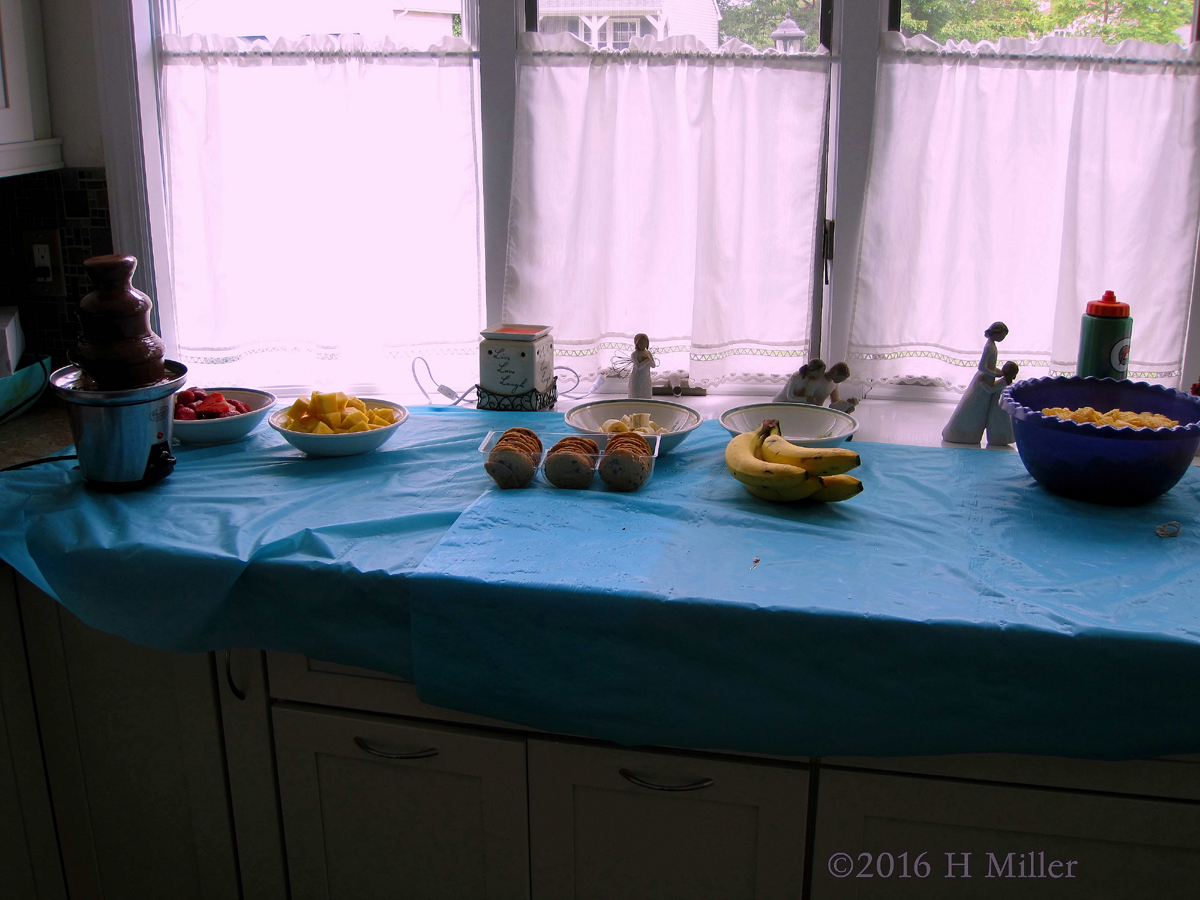 Snack Table For The Spa Party