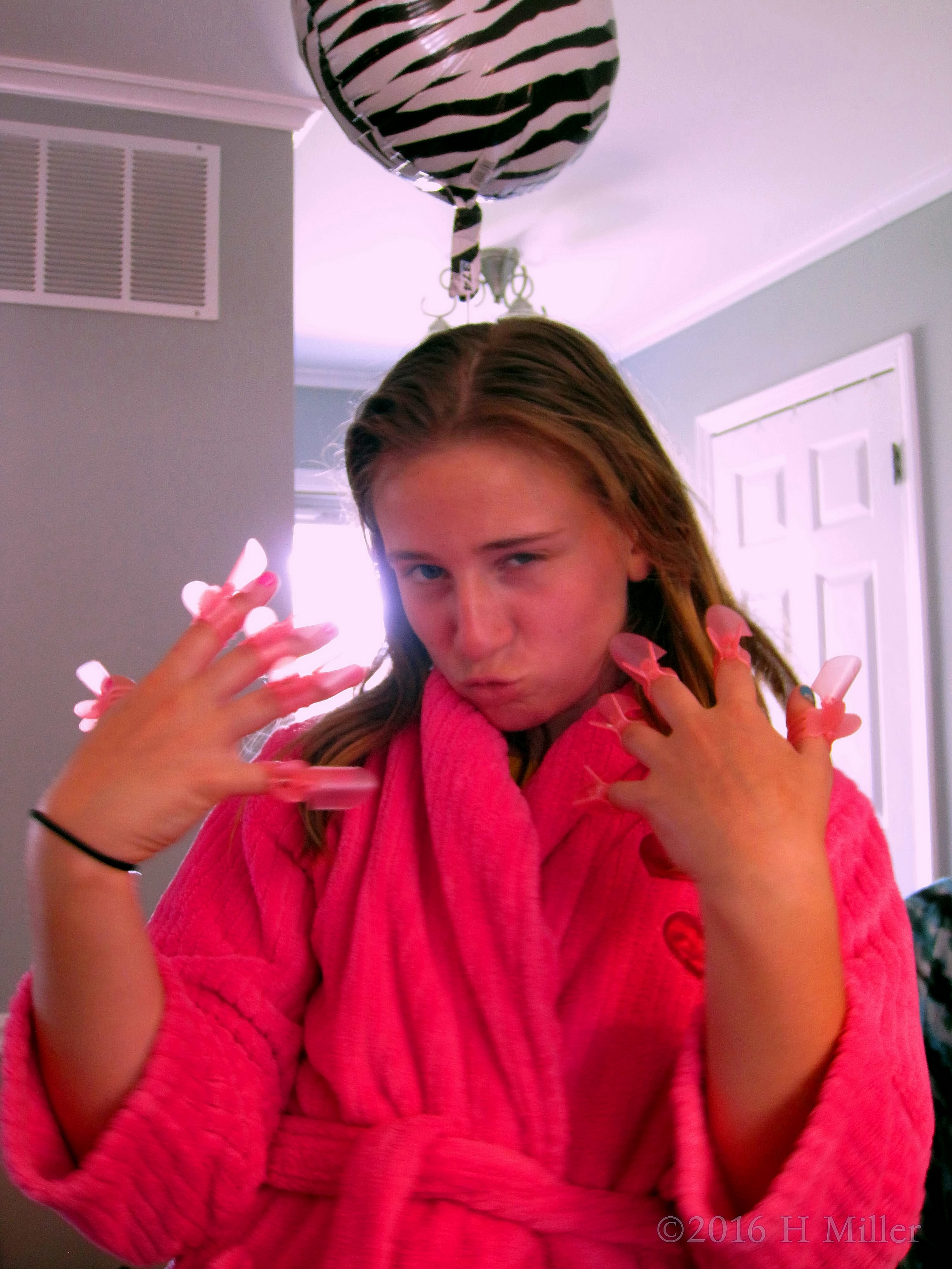 Hanging Out In Her Manicure Protectors. Hanging Out In Her Manicure Protectors.