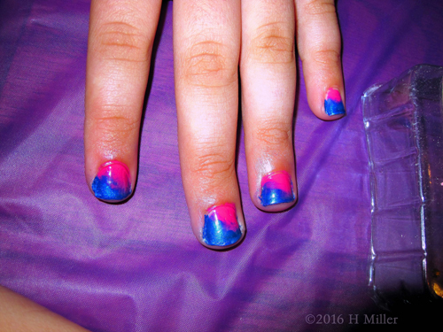 Neon Pink And Blue Mini Mani Neon Pink And Blue Mini Mani