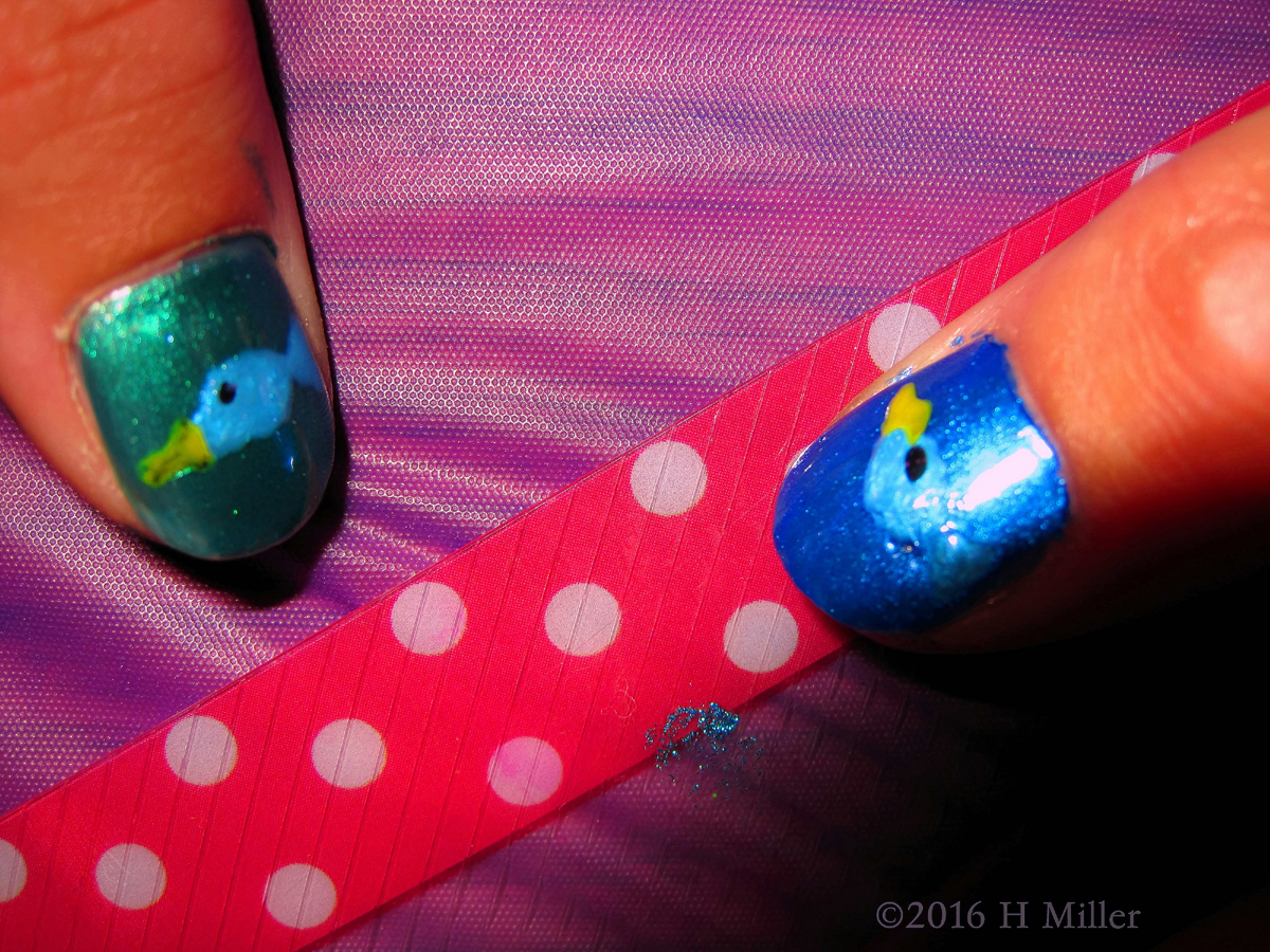Fish Accent Nails Design Fish Accent Nails Design