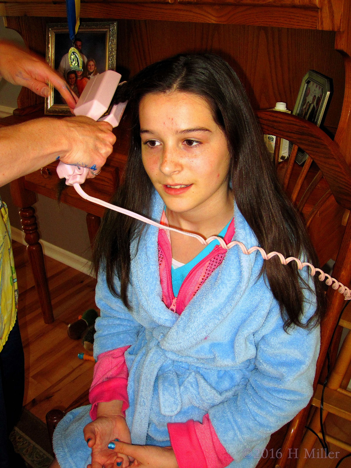 Getting Her Hair Done At The Kids Party