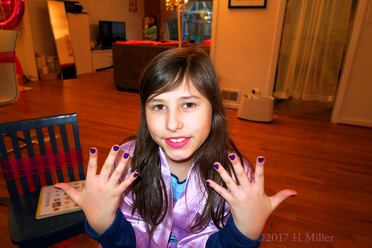 She's Happy After Getting This Cool Kids Mini Mani. 