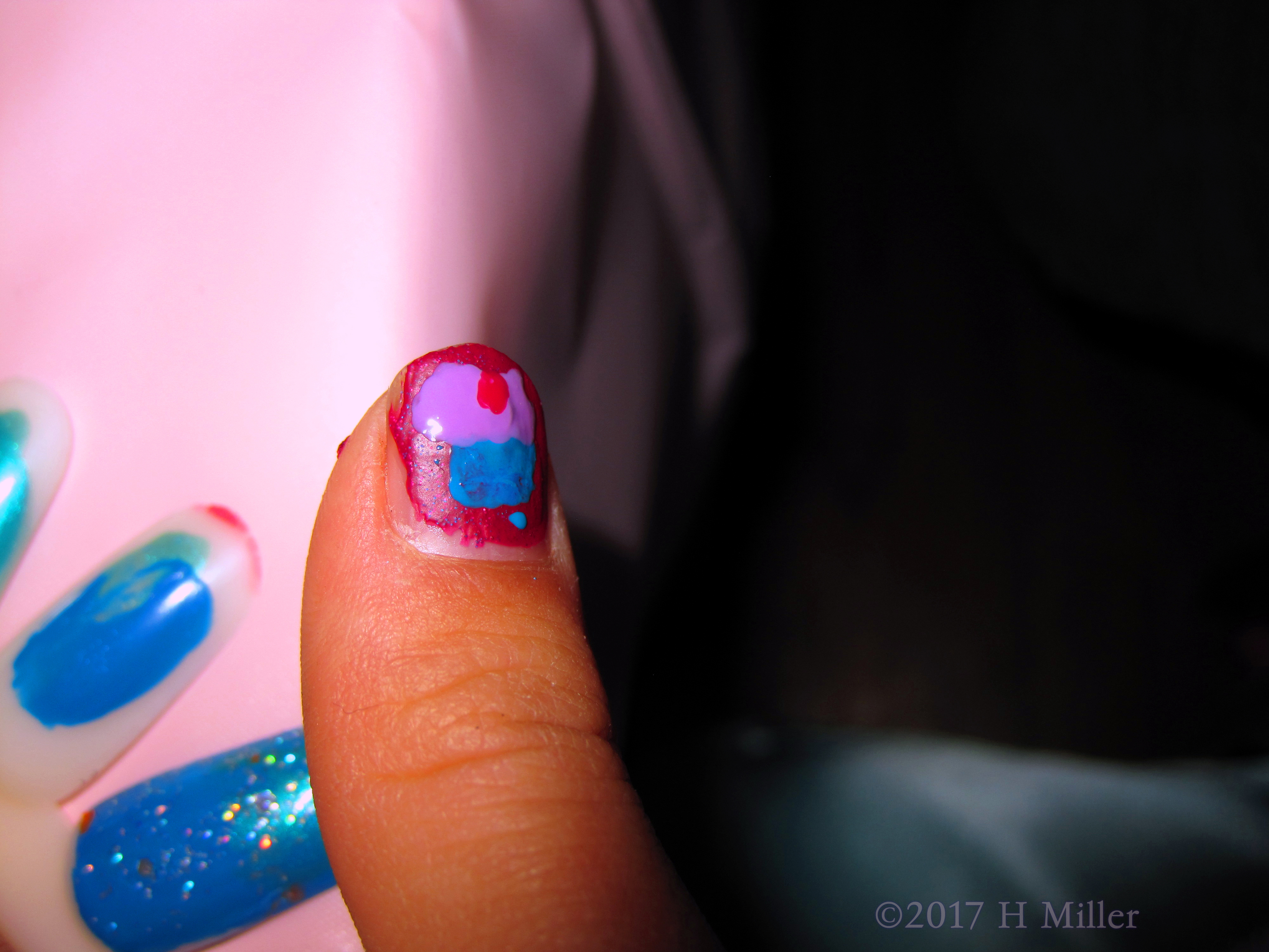 Cute Cherry Cupcake Nail Art For Kids! Cute Cherry Cupcake Nail Art For Kids!