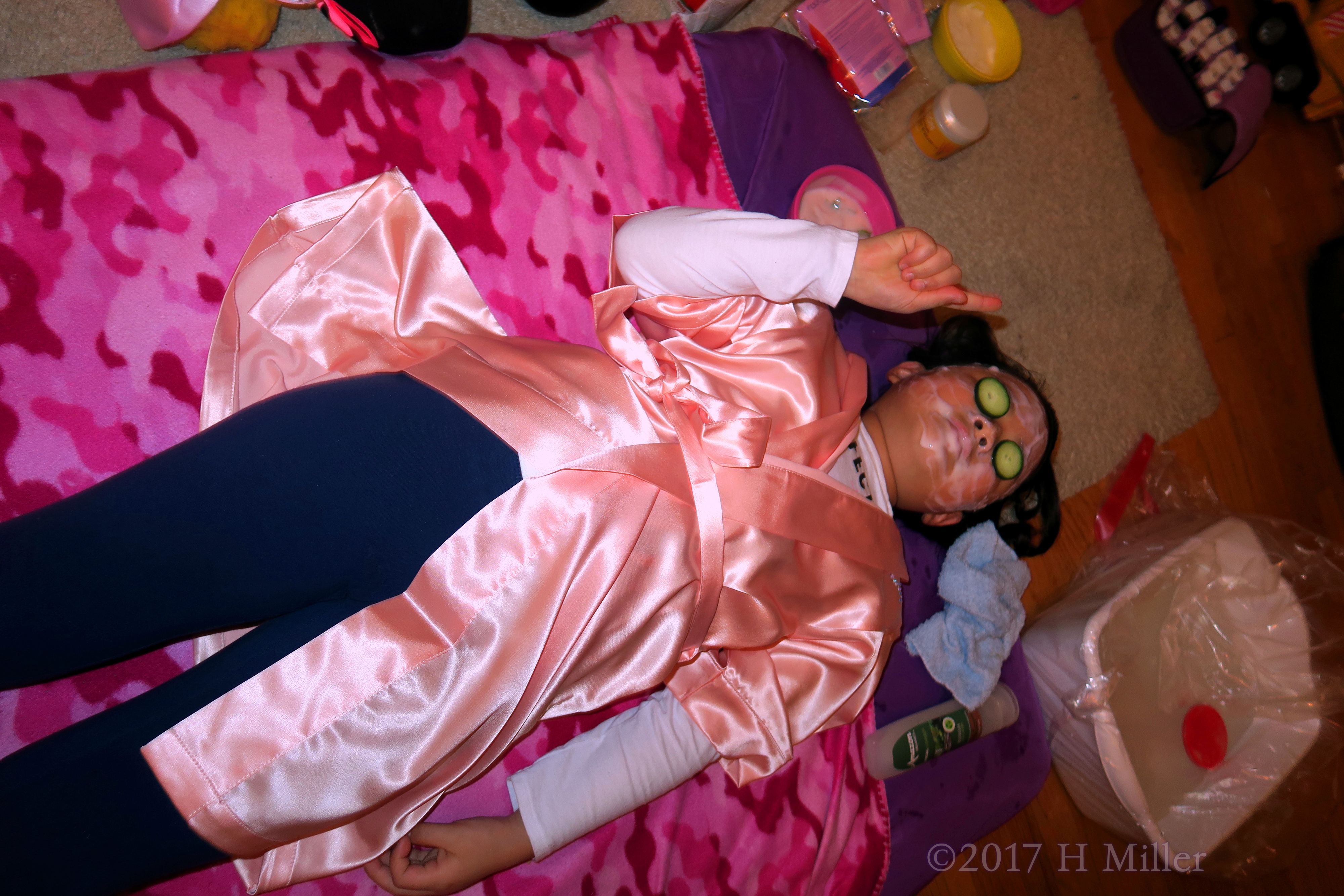 Enjoying Her Relaxing Girls Facial At The Spa Party For Kids! Enjoying Her Relaxing Girls Facial At The Spa Party For Kids!