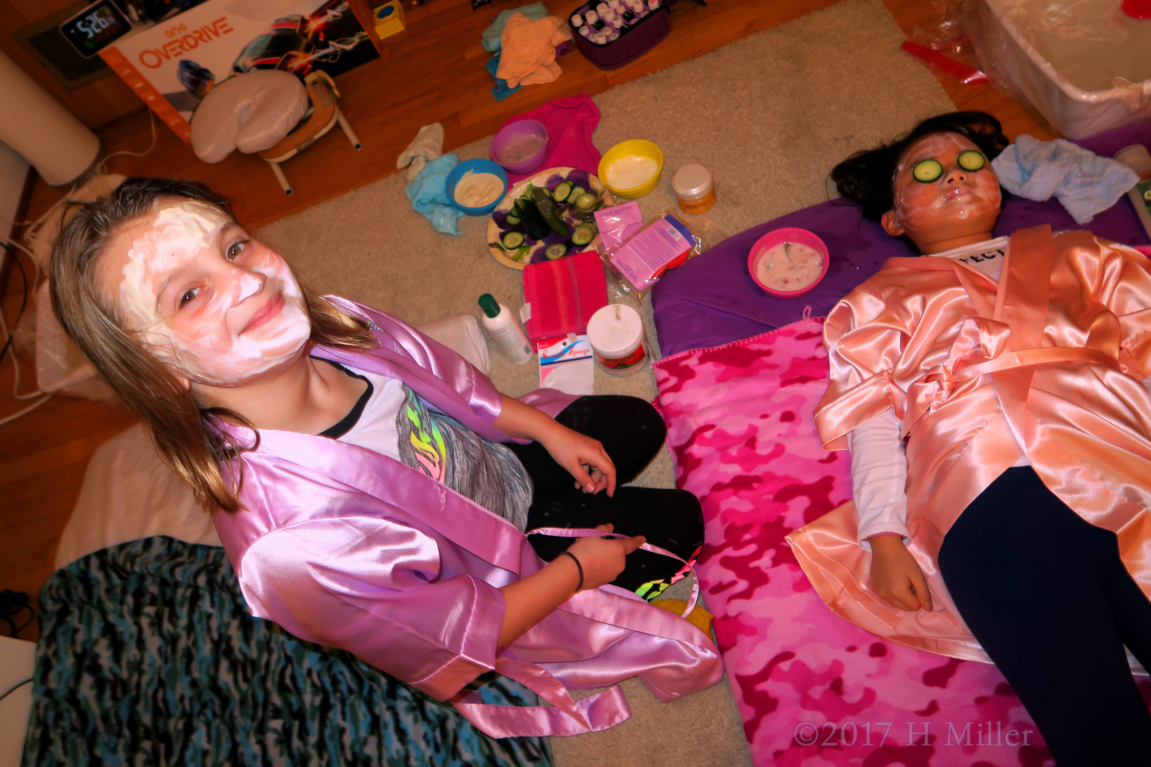 The Girls Enjoying Their Kids Facials To The Fullest. The Girls Enjoying Their Kids Facials To The Fullest.