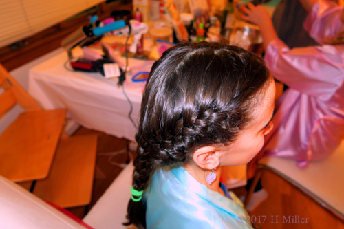 Beautiful Braided Kids Hairstyle In Making.