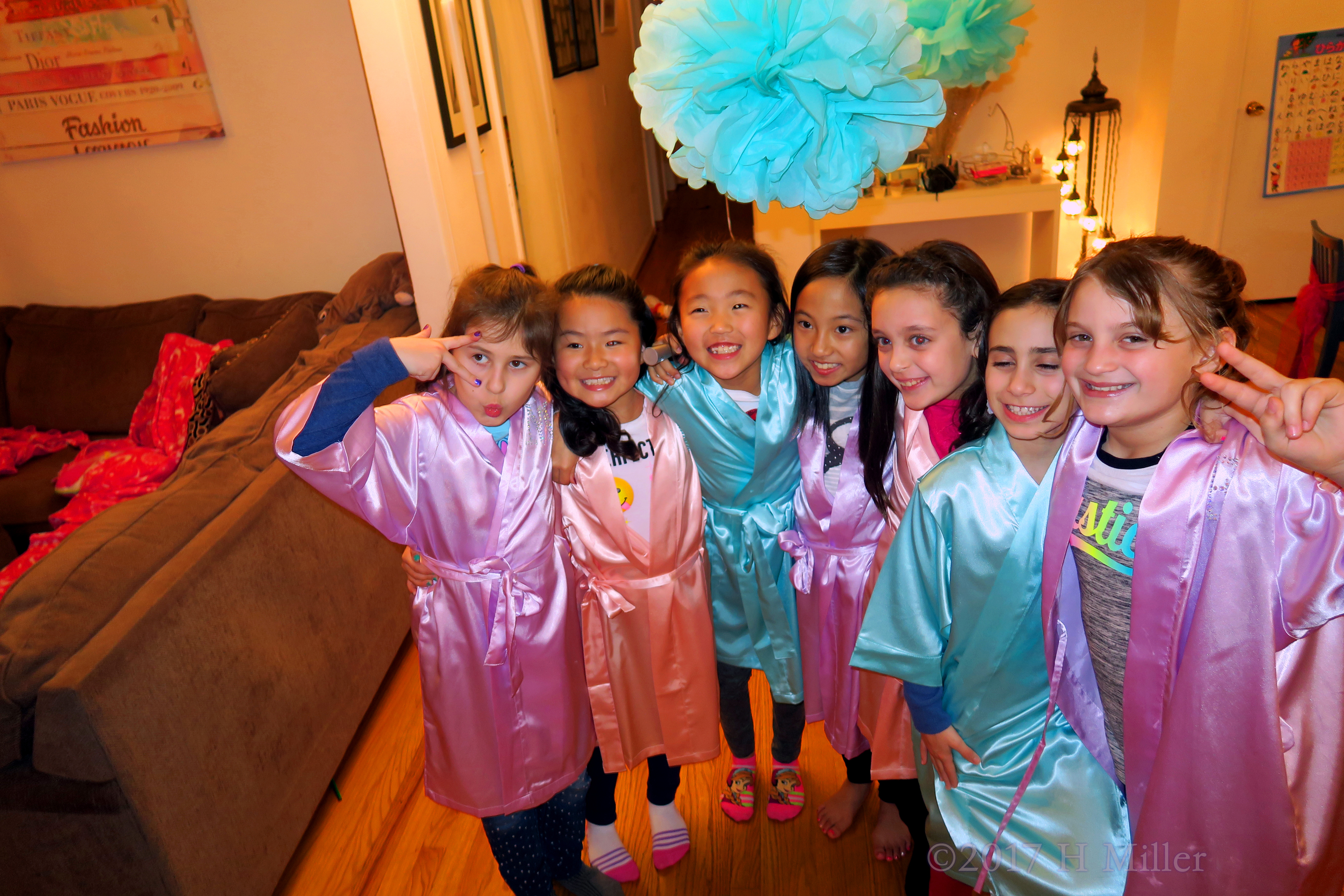 Group Picture Of Little Girls At The Kids Spa Party. 