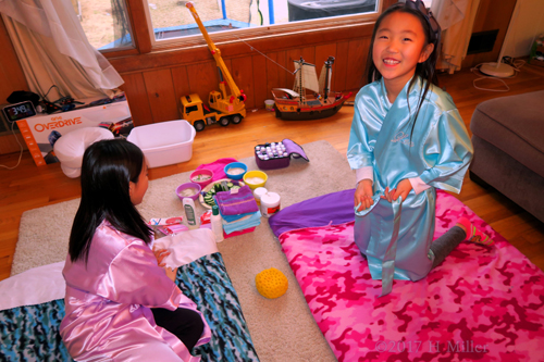 Joyful And Excited For Her Kids Facial At The Spa Party. Joyful And Excited For Her Kids Facial At The Spa Party.