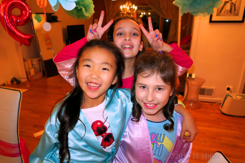 Lea Poses With Her Friends While Having Fun At Her Birthday Party.