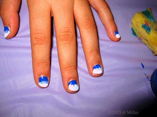 Blue And White Nail Art.