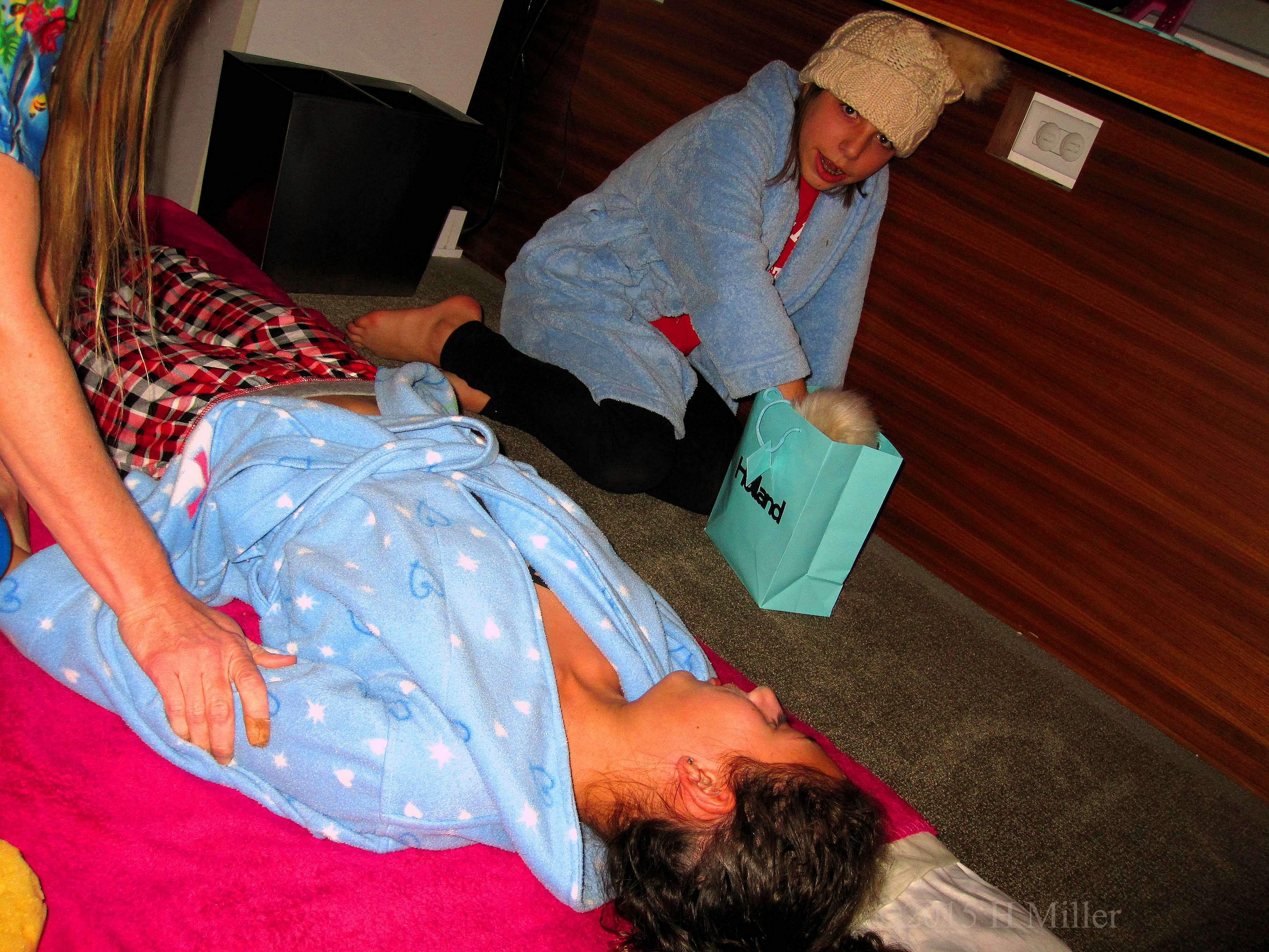 Getting A Pediatric Massage While A Friend Chills Close By. Getting A Pediatric Massage While A Friend Chills Close By.