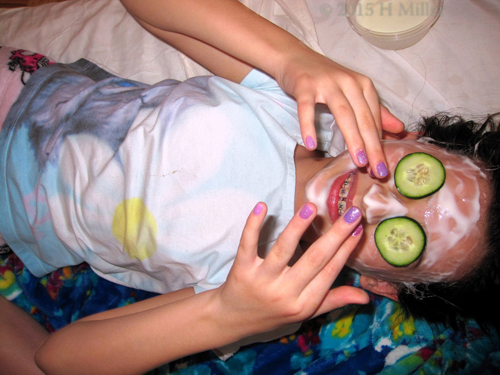 Check Out The Cool Purple Nail Art! Cukes N Kids Facial Mask.