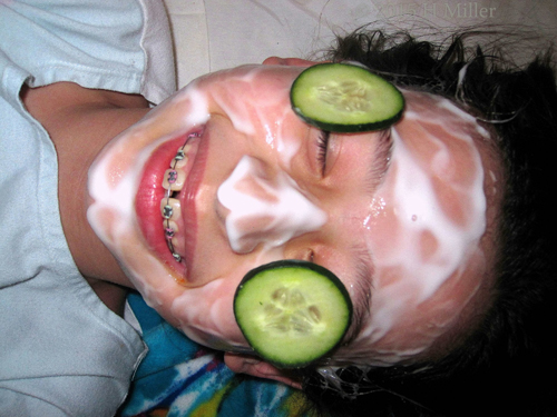Sliding Cukes! Oh No! Kids Facial Activity With Cukes N Masque.
