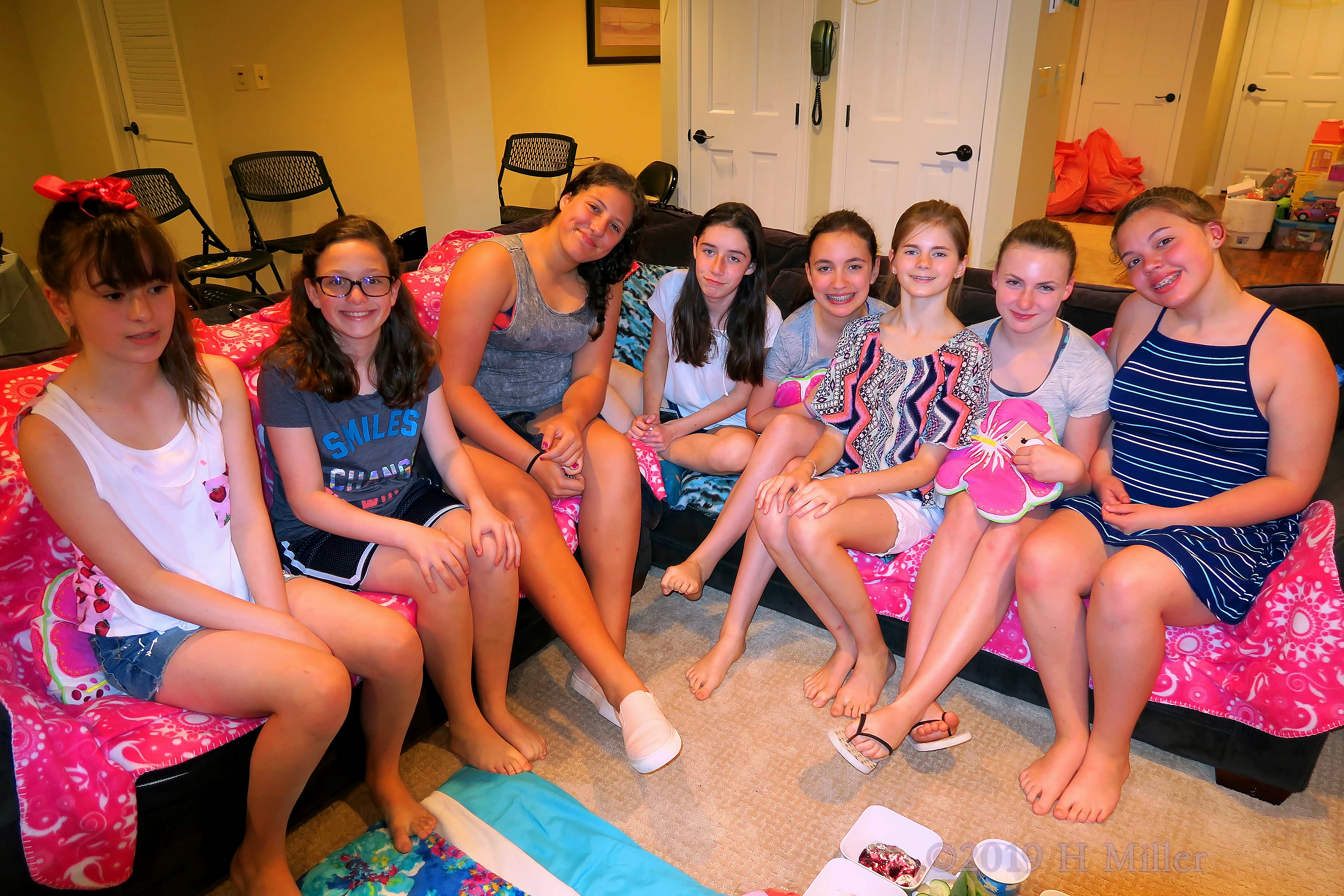 The Birthday Girl In A Group Photo With Friends The Birthday Girl In A Group Photo With Friends