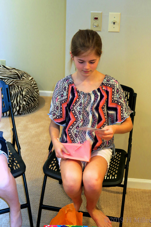 Mackenzie Is Reading Her Wonderful Birthday Cards