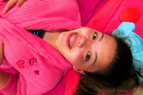 Pretty Pink Spa Robes During Girls Facials At The Spa Party Pretty Pink Spa Robes During Girls Facials At The Spa Party