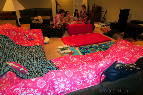 The Birthday Girl Having Fun With Friends At The Birthday Party The Birthday Girl Having Fun With Friends At The Birthday Party