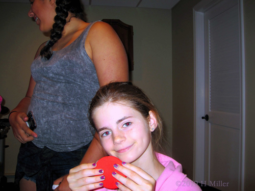 The Birthday Girl Is Showing Off Her Girls Manicure After Kids Facials The Birthday Girl Is Showing Off Her Girls Manicure After Kids Facials
