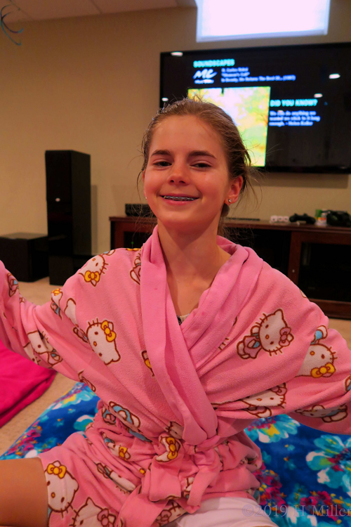 The Birthday Girl Is Smiling Happily The Birthday Girl Is Smiling Happily