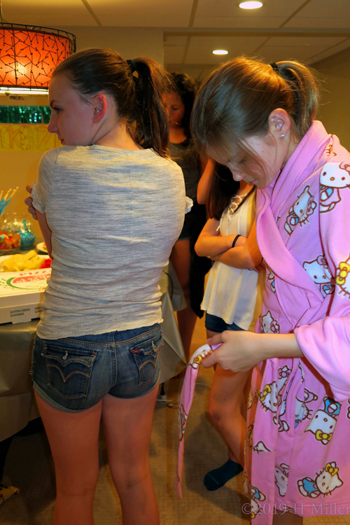 The Birthday Girl Is Tying Her Spa Robe The Birthday Girl Is Tying Her Spa Robe