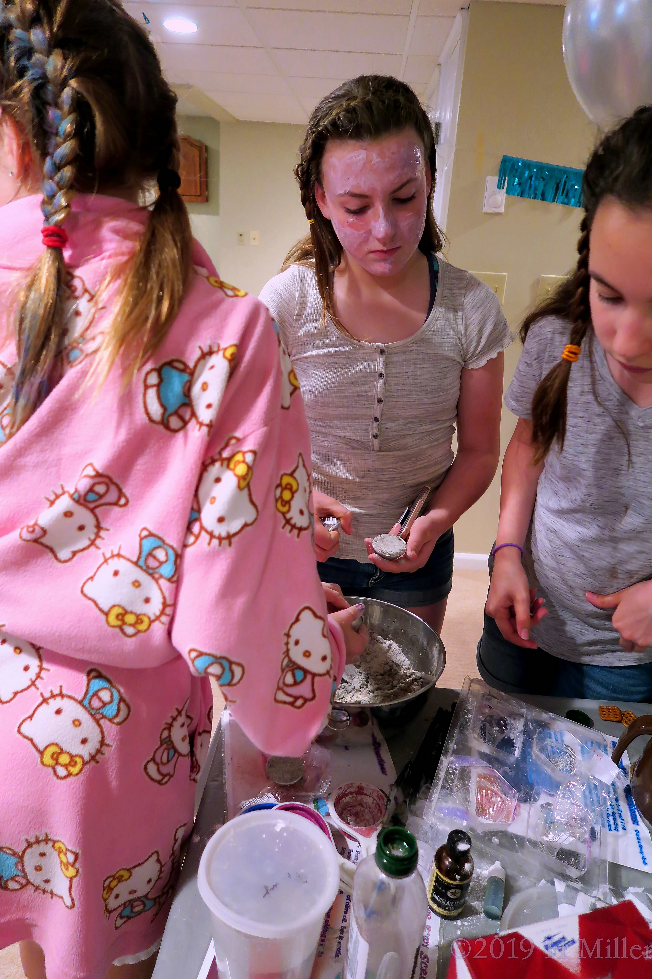 Mackenzie In Pretty Colorful Braided Pigtails And A Cute Spa Robe, Making Crafts For Kids. Mackenzie In Pretty Colorful Braided Pigtails And A Cute Spa Robe, Making Crafts For Kids.