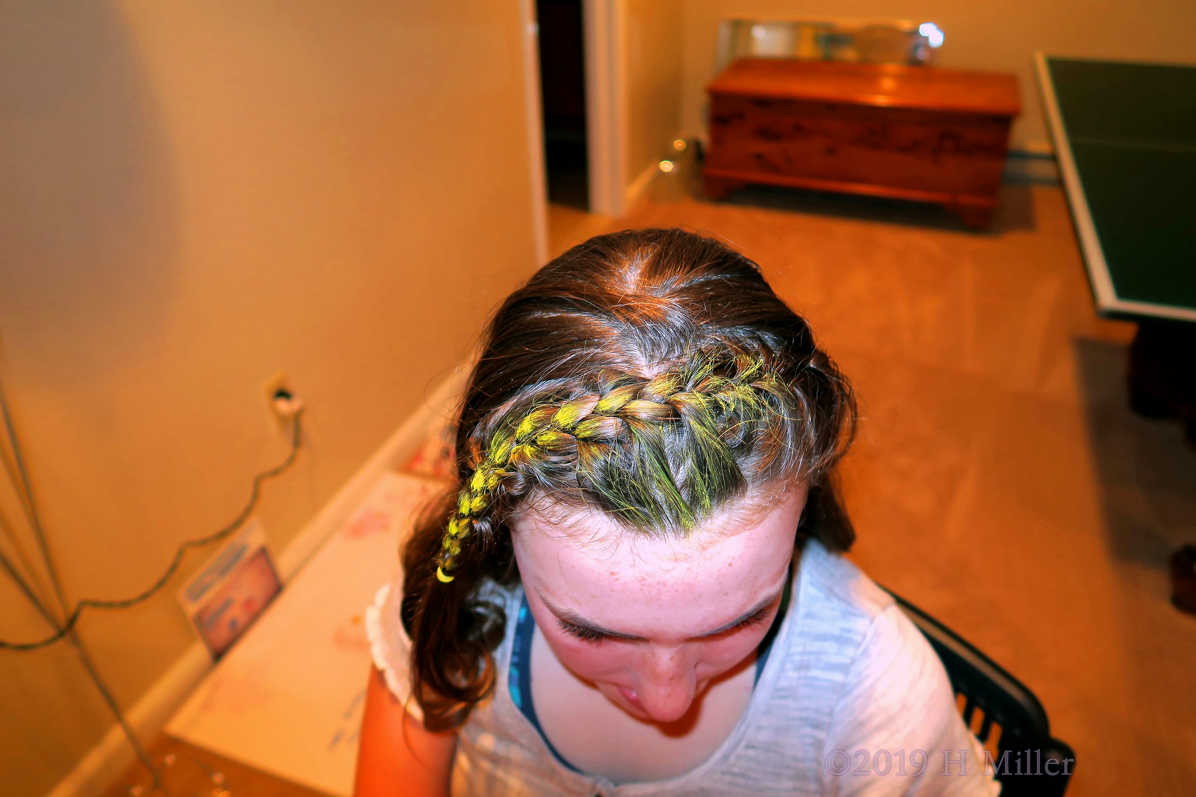 Showing Off Cute Braided Tiara Kids Hairstyle At The Spa Party Showing Off Cute Braided Tiara Kids Hairstyle At The Spa Party